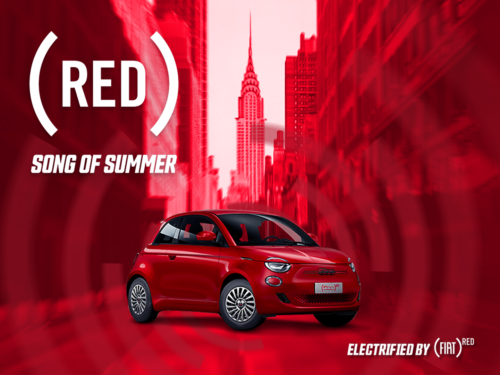 (RED) song of the summer electrified by Fiat red image featuring Fiat Vehicle