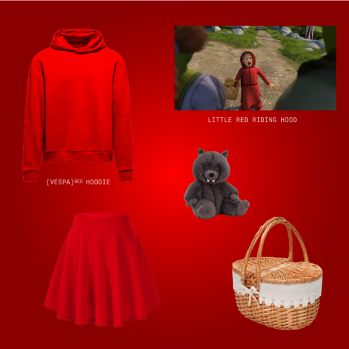 Little Red Riding Hood Halloween Costume featuring a (VESPA)ᴿᴱᴰ Hoodie