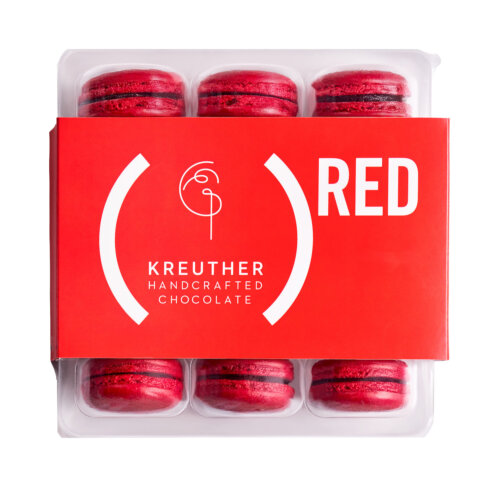 (KREUTHER HANDCRAFTED CHOCOLATE)ᴿᴱᴰ 12 Piece Macaroons