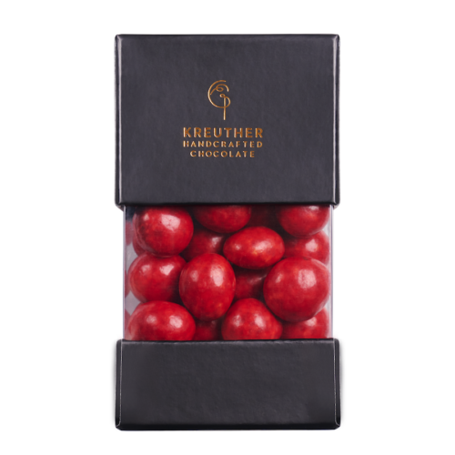 (KREUTHER HANDCRAFTED CHOCOLATE)ᴿᴱᴰ Dragee - Hazelnut with Red Coating