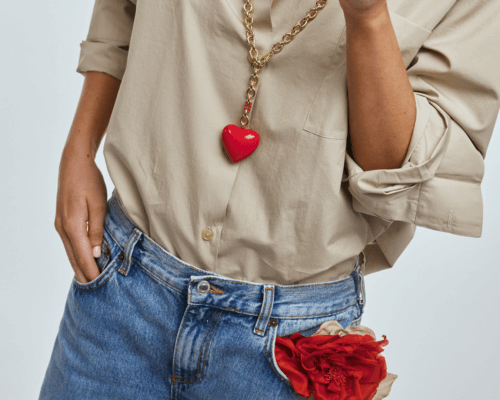 Roxanne Assoulin x (RED) Puffy Heart Necklace